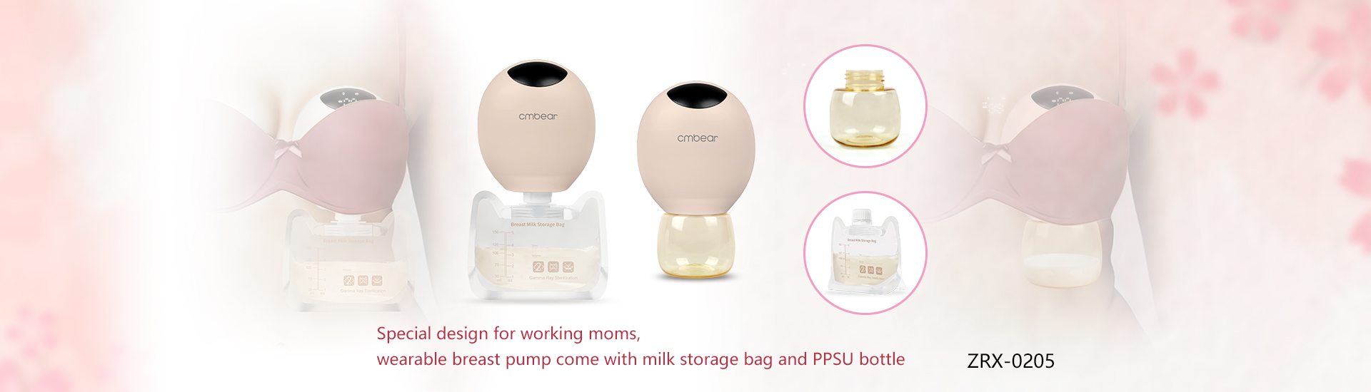 Wearable breast pump product display for distributor and e-commerce maternal care market demand
